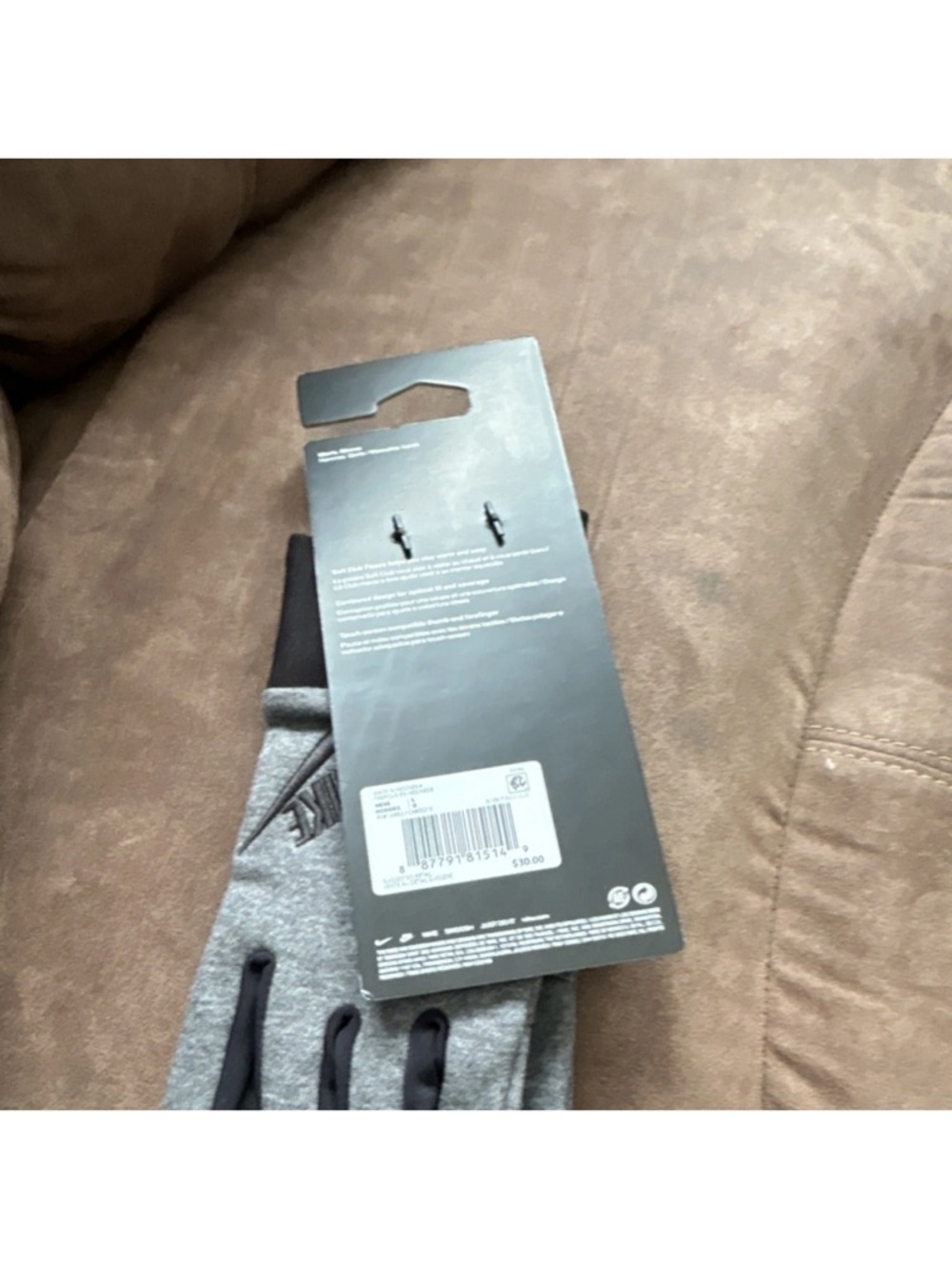 Nike Gray Fleece Gloves - Picture 9 of 10